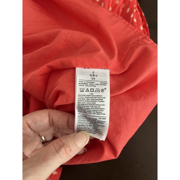NWT Gap Pink 100% Cotton Fit & Flare Polka For Print Dress Women’s Size 0 - Picture 7 of 7